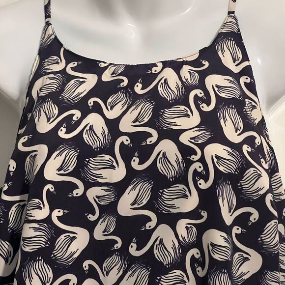 Anthropologie Porridge Women’s Small Green/Dark Navy Swan Layered Tank Top - Picture 2 of 6